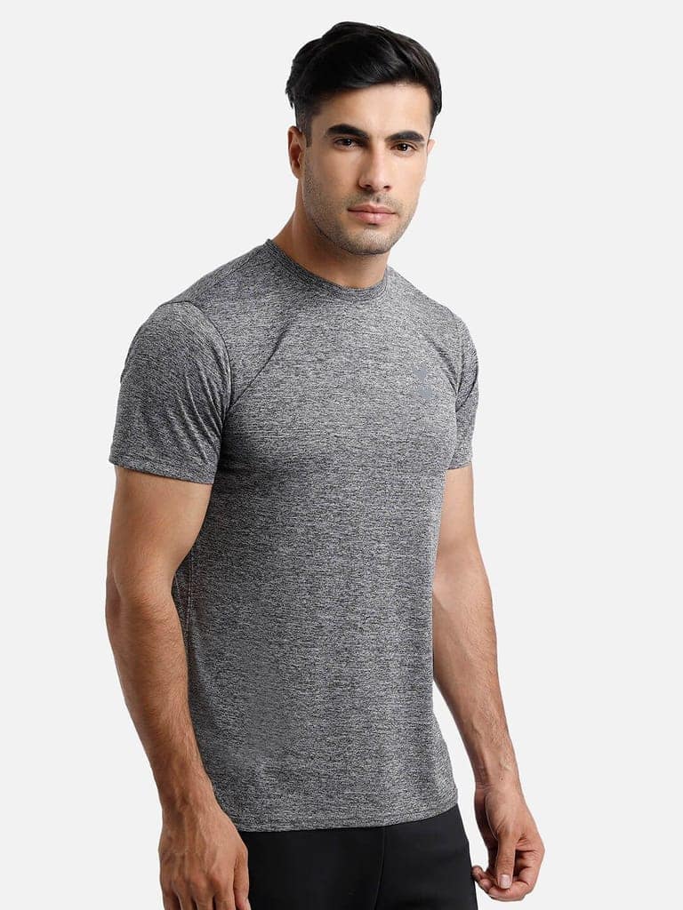 Gensen Round Neck Half Sleeve Solid Regular fit Polyester T-shirt for Men Comfortable Breathable Fabric Stretchable for Everyday Use Ideal for Yoga Training Gym Running or Performance view 2