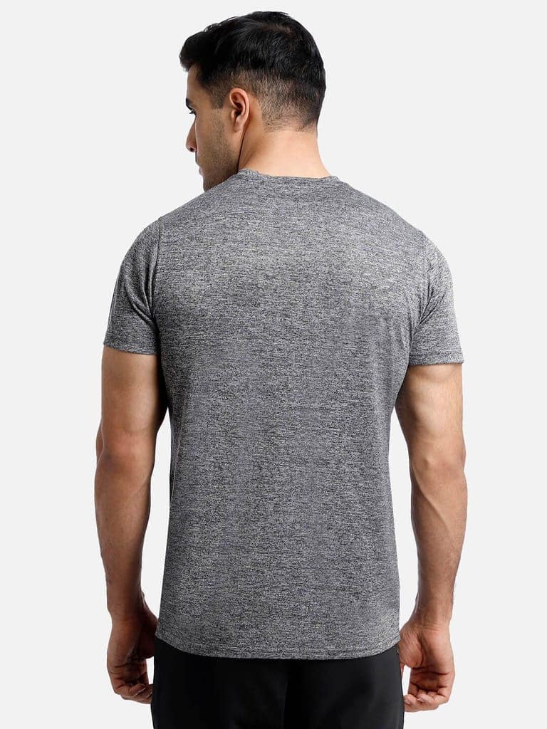 Gensen Round Neck Half Sleeve Solid Regular fit Polyester T-shirt for Men Comfortable Breathable Fabric Stretchable for Everyday Use Ideal for Yoga Training Gym Running or Performance view 4