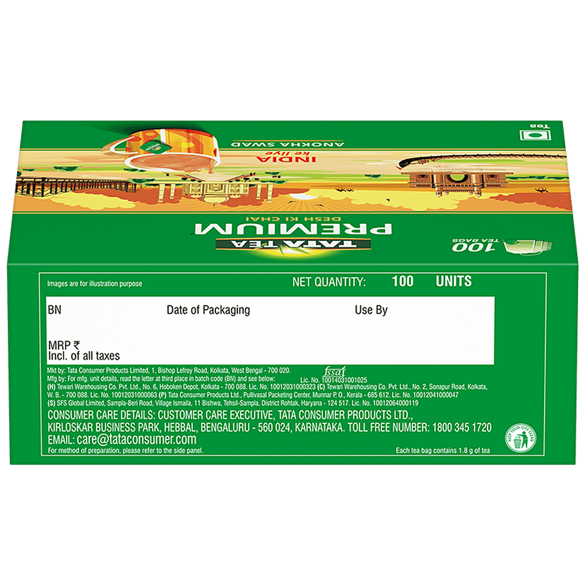 Tata Tea Premium Leaf Tea, 200 G (100 Bags X 2 G Each) view 2