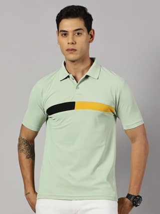 Dry-fit Olive Green Striped Polo