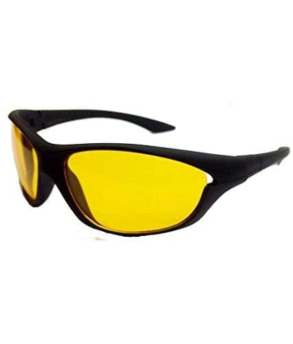HRINKAR Sport And Rectangular Stylish Sunglasses For Men And Women (Yellow And Grey Lens | Black And Black Frame - HCMB348) With Free Paper 3D Glass view 2
