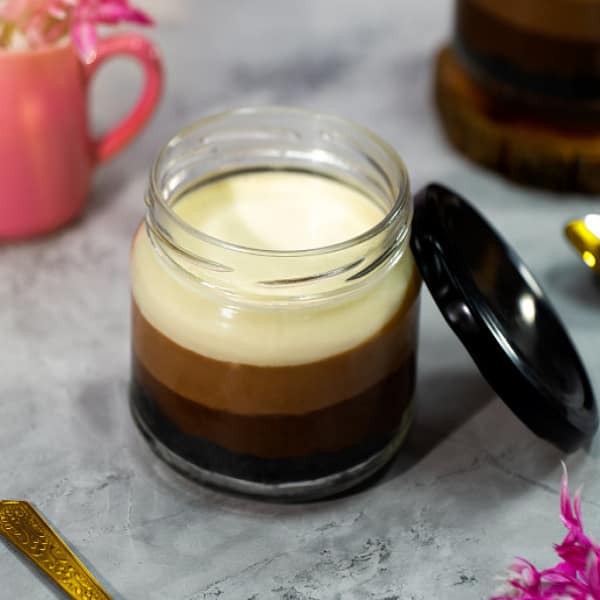 Triple chocolate mousse jar