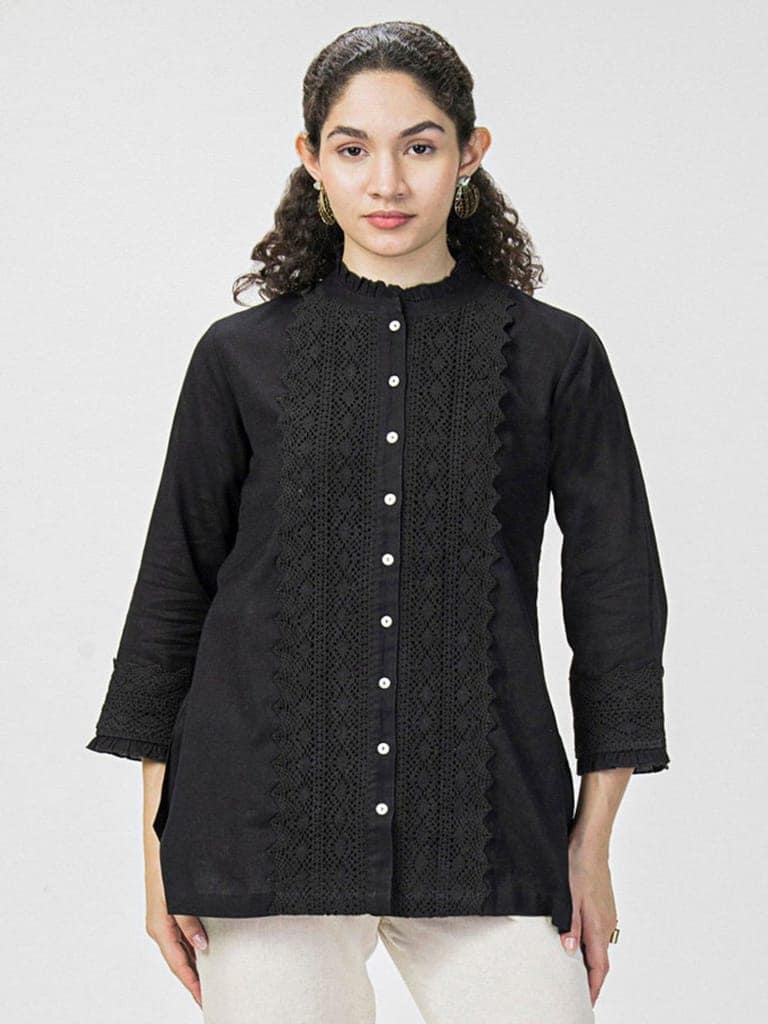 Lace Linen Shirt view 9