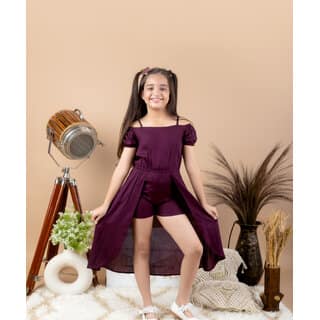 Kids Cave Solid Girls Jumpsuit view 2