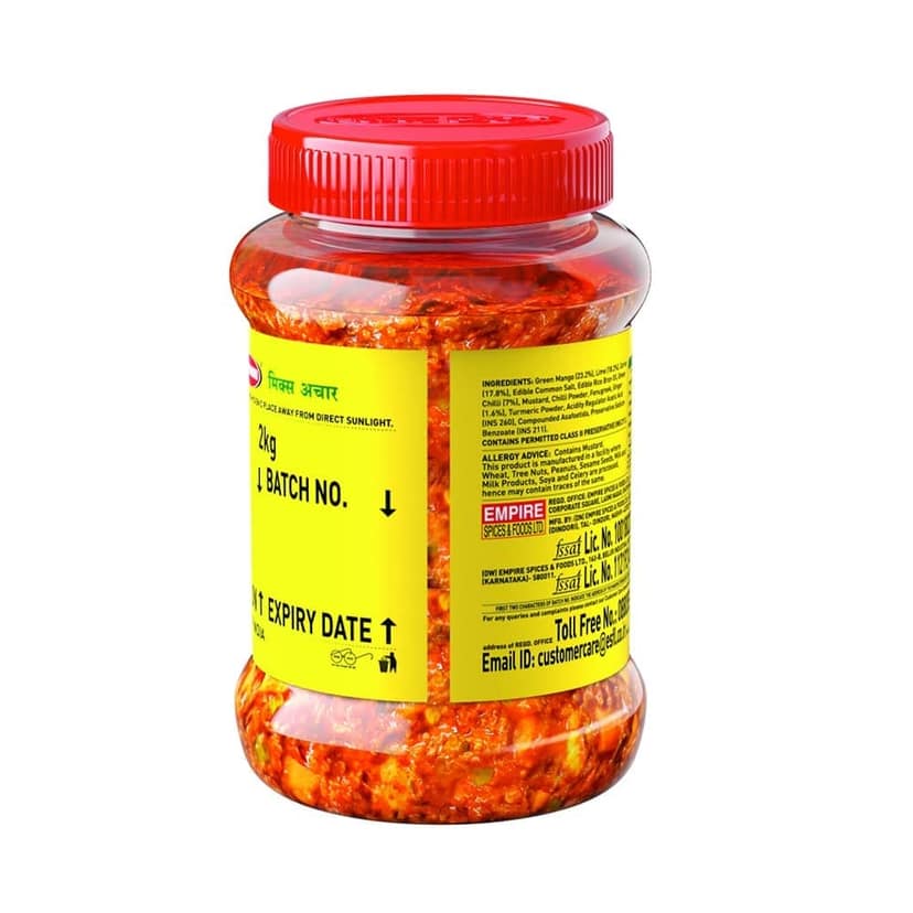 Ram Bandhu Pickle - Mixed, 500g Jar X 2 | Pack of 2 | Tangy & Flavorful Indian Pickle | Perfect for Spices Lovers view 2