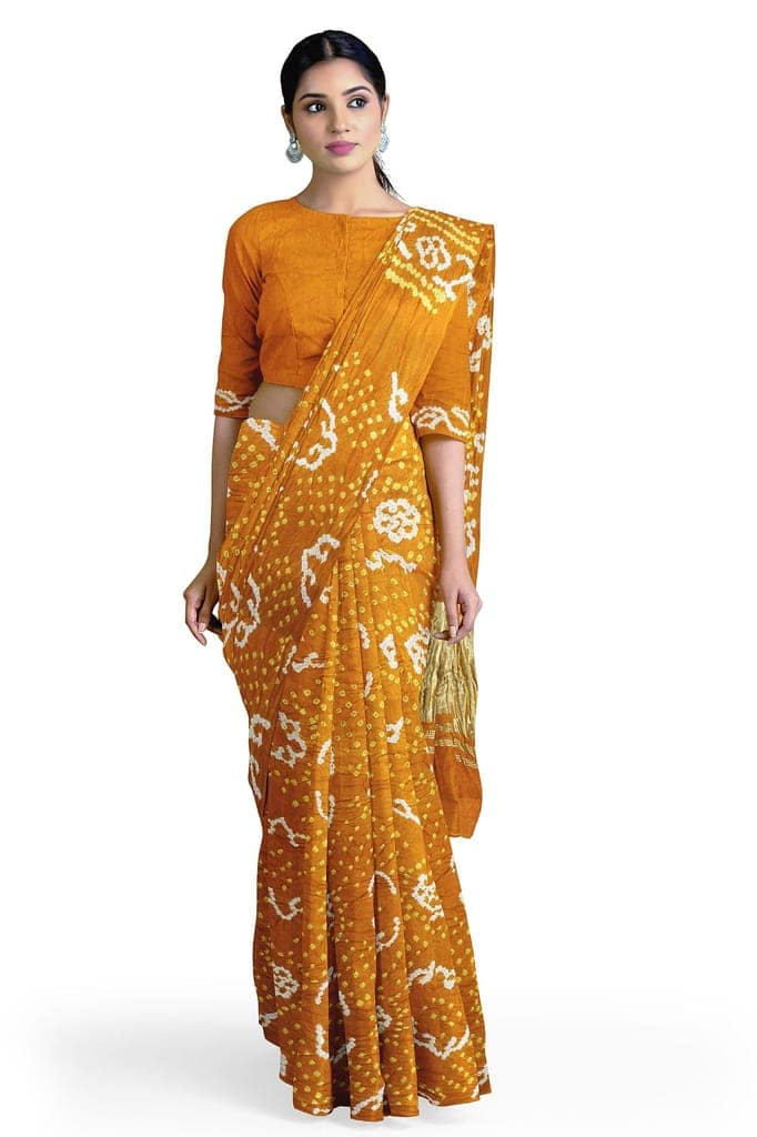 Garvi Gurjari (A Gujarat Govt Enterprise Green Gaji Silk Hand Dyed Bandhani Saree(GGCHDBS03) view 2