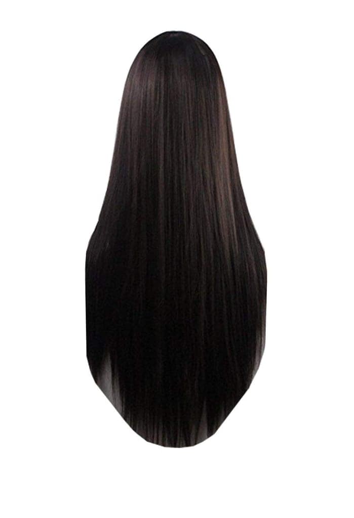 Akashkrishna Full Head Hair wig for woman, Natural Black Straight Hair Made With Japanese Synthetic Fiber Easy Wear Fashion Wigs With Comb view 2