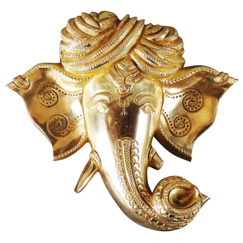 Brass Wall Hanging Ganesh Face Statue (BSMAS299 C) view 2
