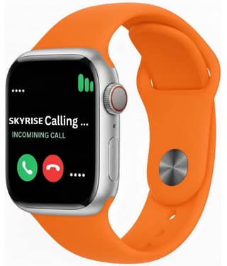SKYRISE Limited Edition Smartwatch | Heart Rate | Steps | Wireless Charging Smartwatch (Orange Strap, 2.09 Inch Big Sunlight Proof Display)
