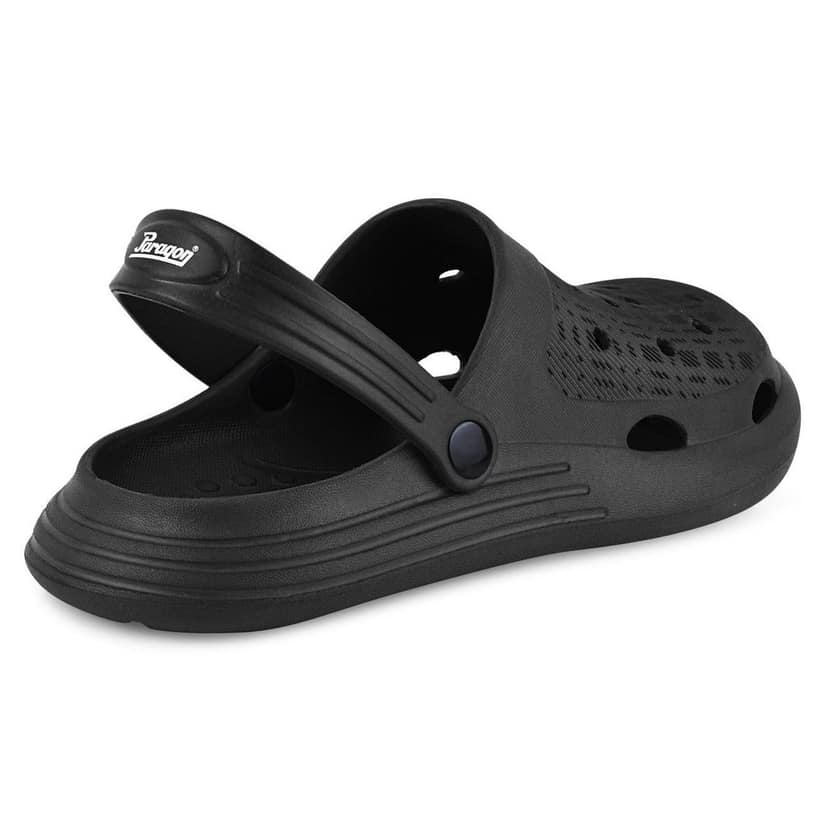 Paragon Black Easy-to-wear Easy-to-wash Lightweight Clogs for Men view 2
