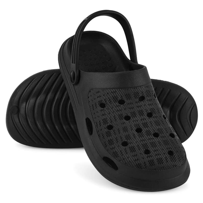Paragon Black Easy-to-wear Easy-to-wash Lightweight Clogs for Men view 6