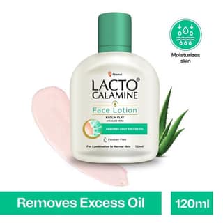 Lacto Calamine Face & Body Lotion Moisturizer For Combination To Normal Skin-Aloe Vera Extracts (120ml)