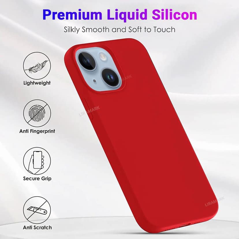 LIRAMARK Liquid Silicone Soft Back Cover Case for Apple iPhone 14 (6.1 inch) view 3