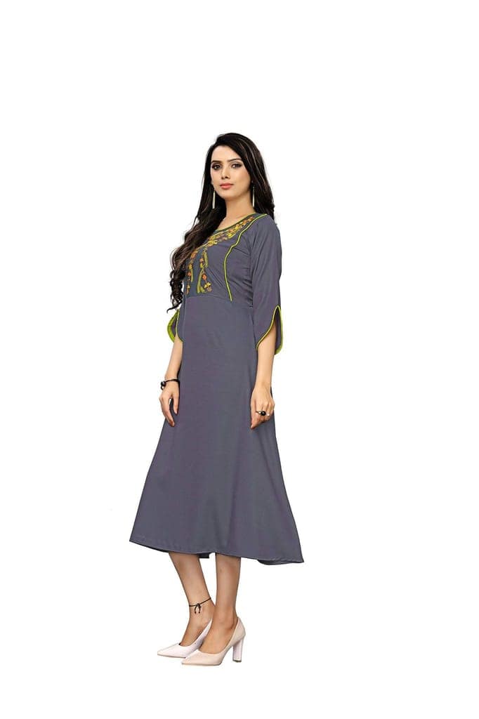 B&T Swara Women's Rayon' Two Tone Slub Kurti (BT136_Blue_XL) (X-Large, Blue) view 2