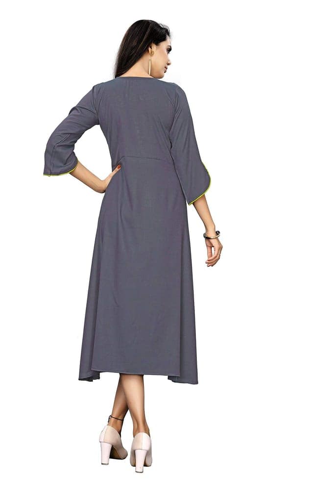 B&T Swara Women's Rayon' Two Tone Slub Kurti (BT136_Blue_XL) (X-Large, Blue) view 3