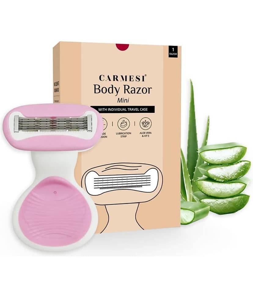 Carmesi Body Razor for Women's Hair Removal | With Travel Case | 5-Blade Precision (Pack of 1)