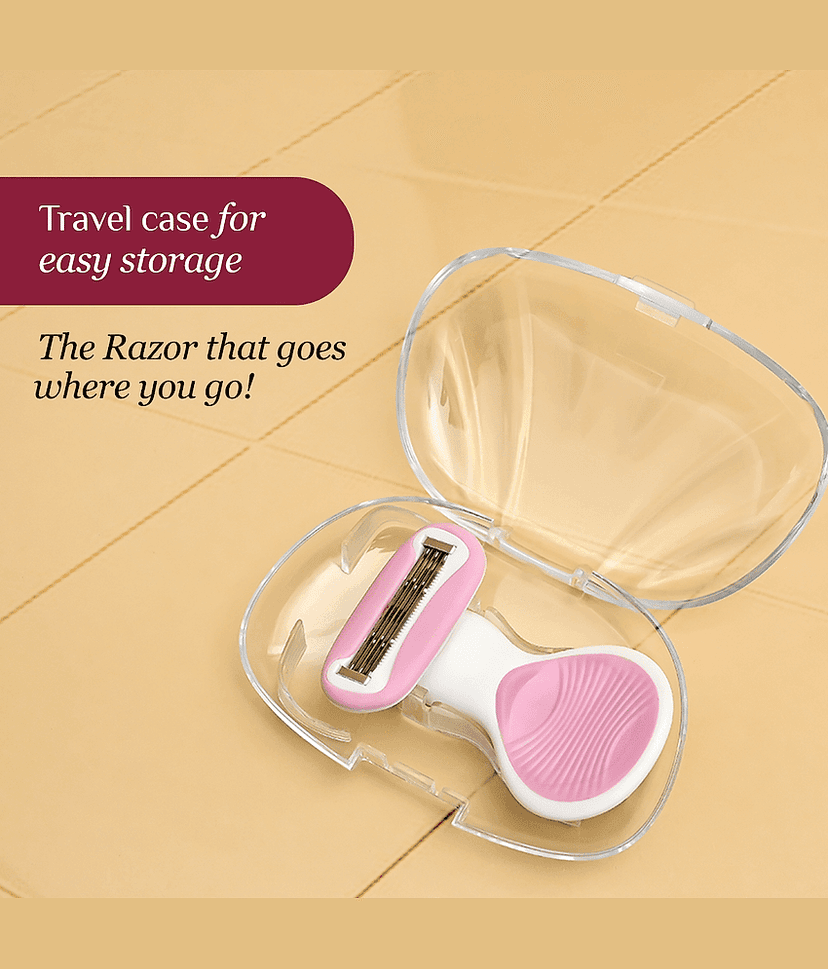 Carmesi Body Razor for Women's Hair Removal | With Travel Case | 5-Blade Precision (Pack of 1) view 2
