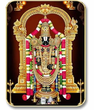 Livin'luxe Tirupati Balaji Venkateswara MDF Wall Art with Table Top Stand & Hole