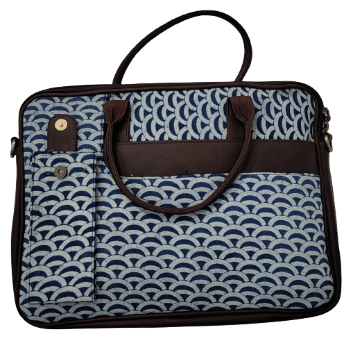 Nirjhari Crafts Leather and Fabric Laptop Bag view 2