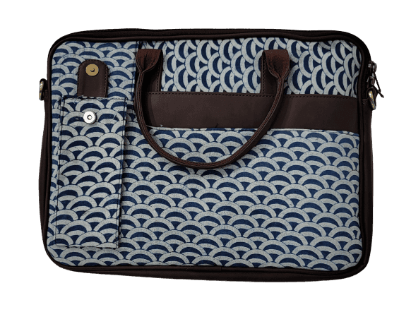 Nirjhari Crafts Leather and Fabric Laptop Bag view 3