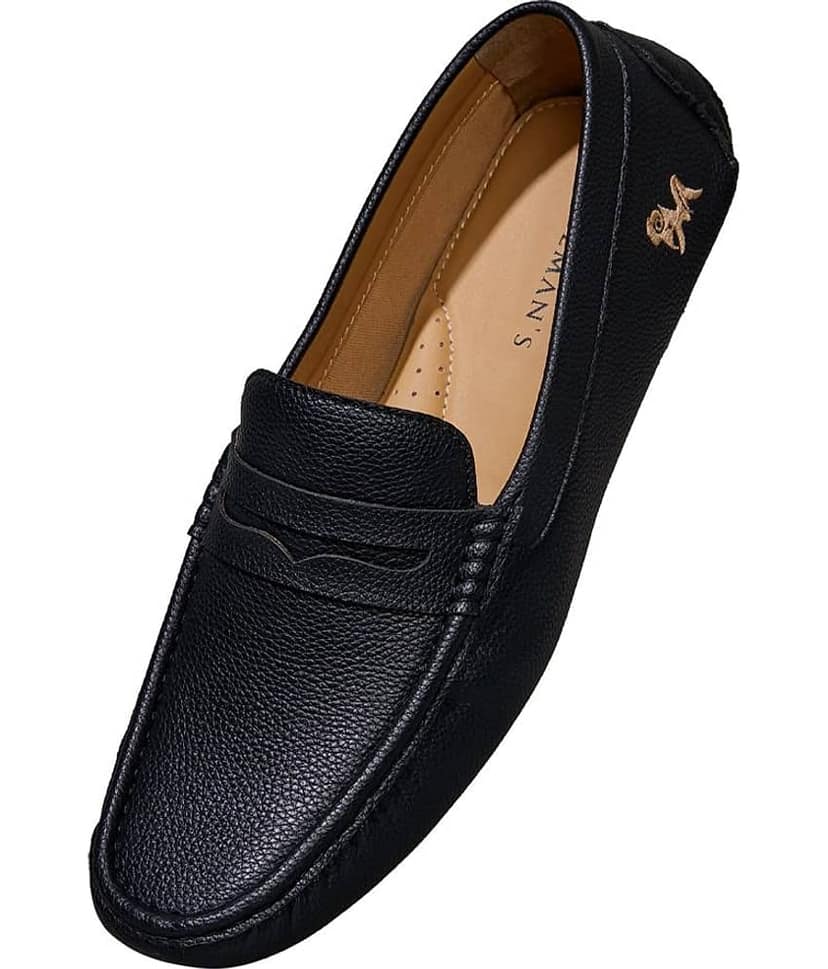 Neemans Dress Loafers Black Men's Driving Shoes