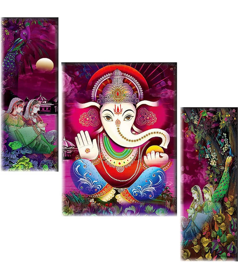 Saf Ganesha modern art MDF Painting Without Frame