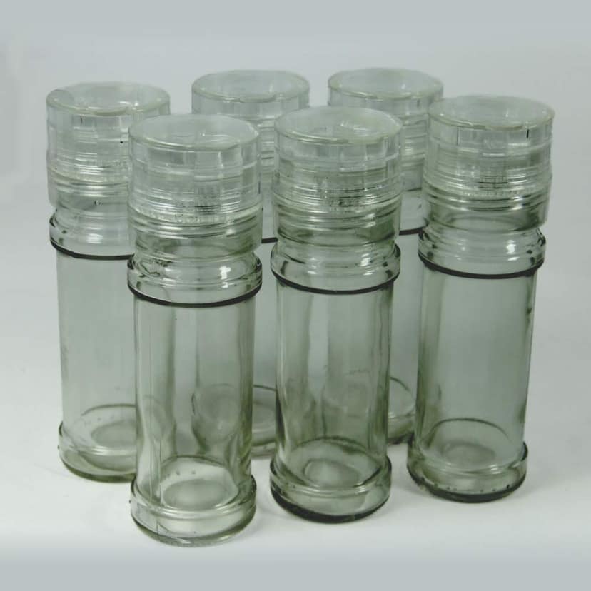 Puramio Spice Grinder/Crusher (Glass Bottle) (6 Bottles)