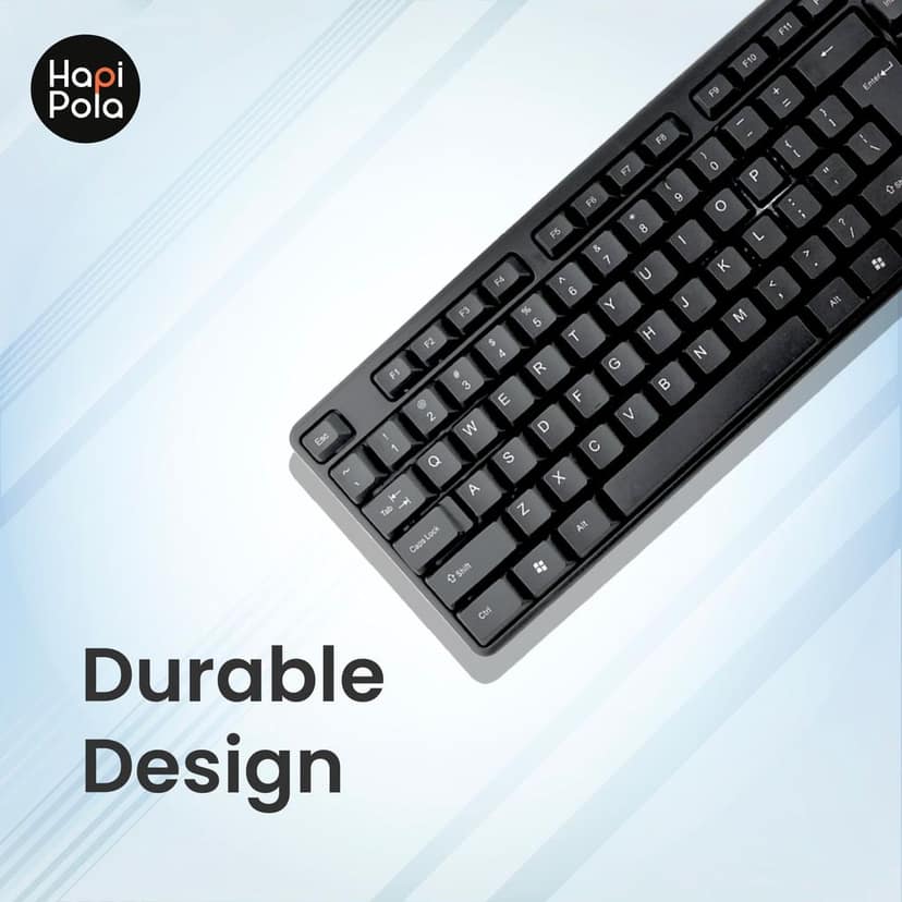 HAPIPOLA Keyboard Force Wired Multimedia Keyboard | Wired USB Supportive Keypad Slim Keystrokes Durable Design Length Cord view 5
