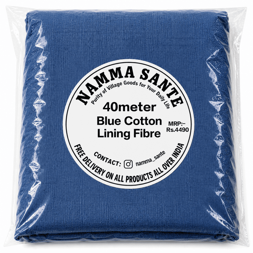 Blue Cotton Lining Fabric (Chhota Panna), Blue Cotton Lining Fibre (Chhota Panna), Blue Lining Cloth (Chhota Panna), Soft Blue Cotton Lining (Chhota Panna), Blue Garment Lining Fabric (Chhota Panna) view 2