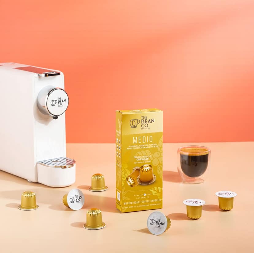 The Bean Co Roasters Medio Aluminium Coffee Capsules | Intensity 8 | Balanced & Nutty | Medium Roast | 100% Premium Arabica view 3