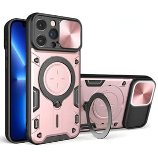 LIRAMARK Case Cover Compatible with Apple iPhone 12 Pro (6.1 inch) with Stand & Slider Camera Military Grade Protection
