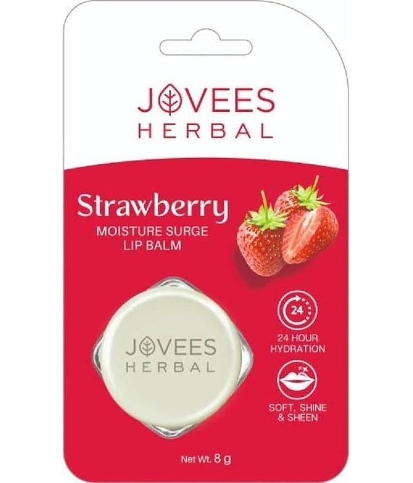 Jovees Herbal Strawberry Moisture Surge Lip Balm, 24 Hour Hydration, Gives Soft Lips (Pack of 1) view 2