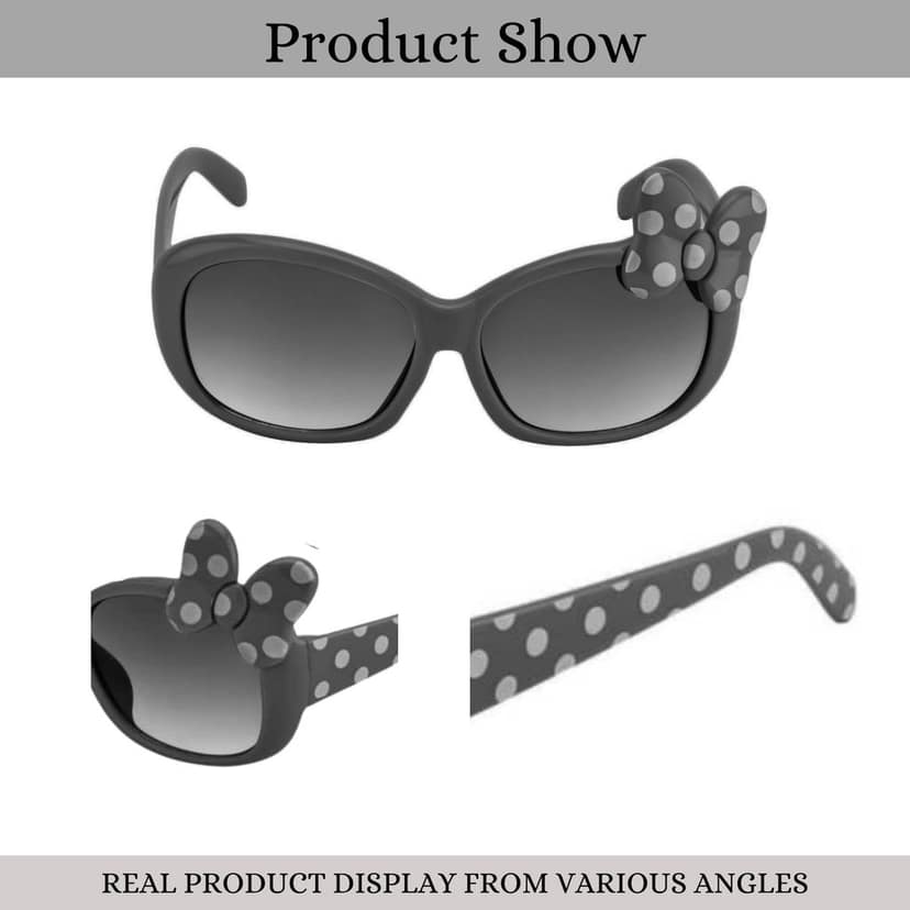 4Flaunt UV Protected Kiddies Cute Butterfly Design Polka Dot Oval Sunglasses For Girls (6+ Years Girls) view 3