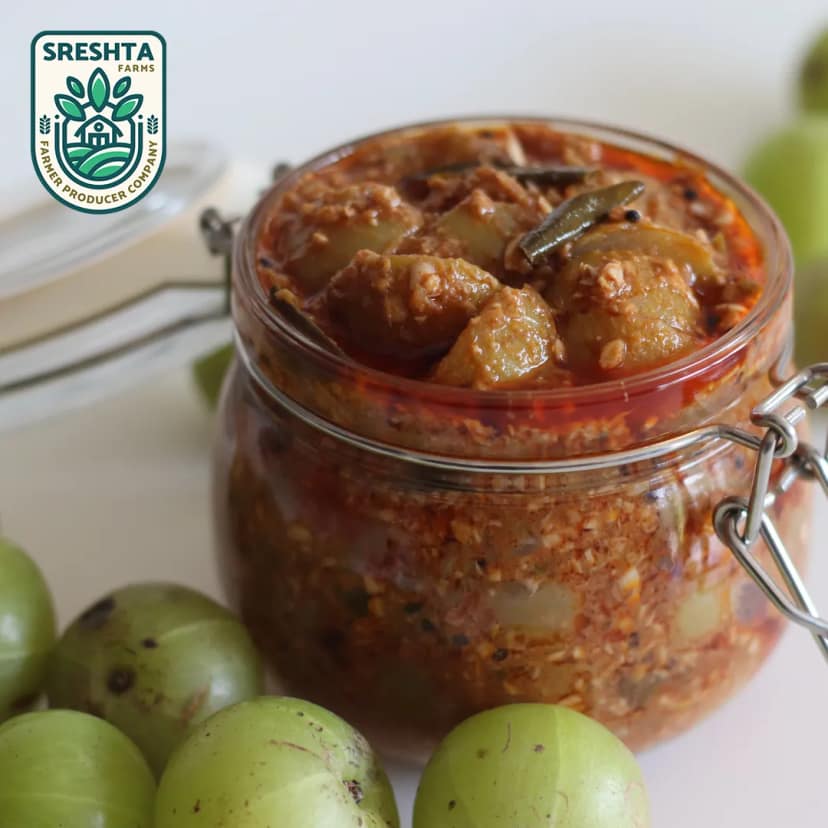 Sreshta Farms Andhra Amla Pickle Tangy & Traditional Taste