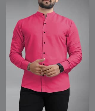 UNI VIBE Cotton Blend Slim Fit Solids Full Sleeves Men's Casual Shirt - Coffee ( Pack of 1 )