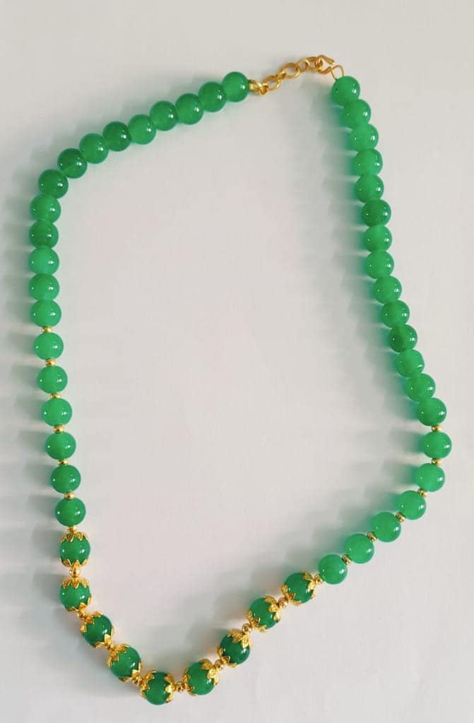 Green and Gold Beads Necklace view 2