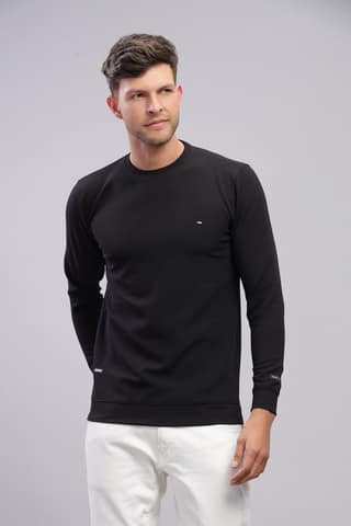 Men Solid Round Neck Polyester T-Shirt