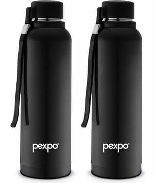 Pexpo - STEREO 900 PUF INSULATED STAINLESS STEEL BOTTLE Red Water Bottle 700 ml mL ( Set of 2 )