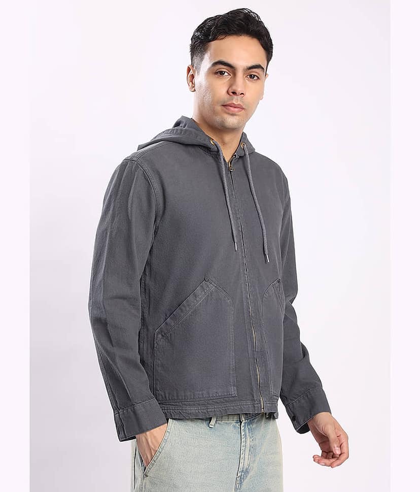 Bene Kleed Cotton Men's Casual Jacket - Grey ( Pack of 1 ) view 4