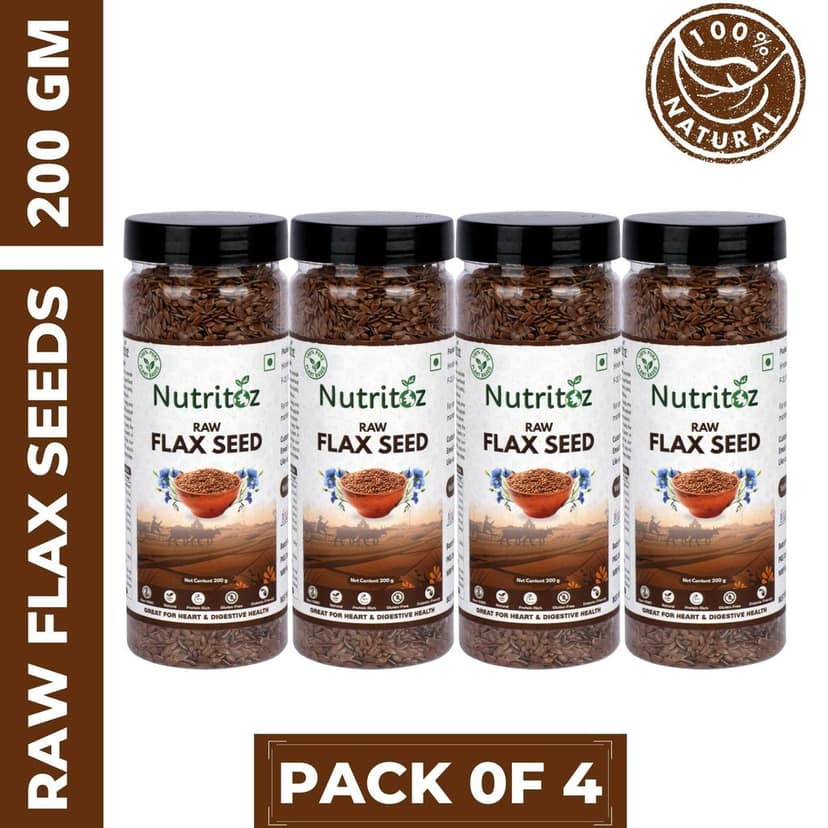 Nutritoz Natural Raw Flax Seeds naturally rich in Omega-3, Fiber, Calcium, Helps in Weight Loss or Management and Stronger Bones view 9