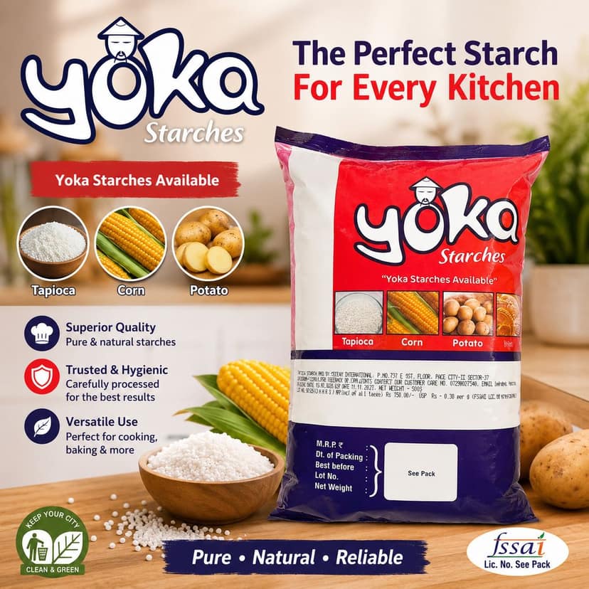Yoko Tapioca Starch | Premium Tapioca Flour | Cassava Starch | Fine White Starch Powder for Cooking, Baking, Thickening & Food Preparation view 3