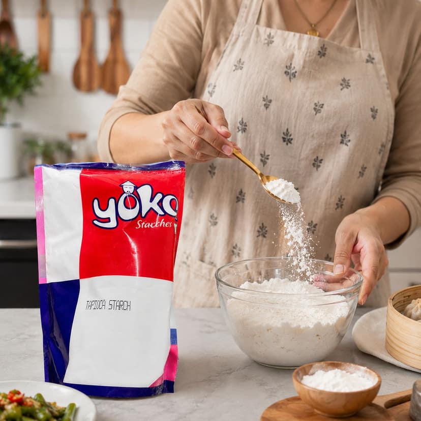 Yoko Tapioca Starch | Premium Tapioca Flour | Cassava Starch | Fine White Starch Powder for Cooking, Baking, Thickening & Food Preparation view 4