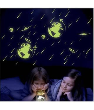 Jaamso Royals Radium Mother Earth Moon & Stars Moon & Stars PVC Glow in the Dark Sticker