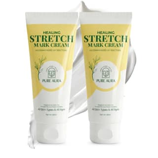 Pure Aura Healing Stretch Mark Cream | Visible Reduction in Stretch Marks in 10 Days | Hydrating Ayurvedic Blend Coconut, Almond & Centella | 60 ml