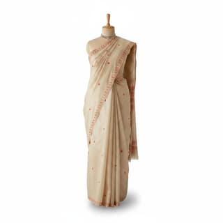 Classic Cream Chanderi Silk Saree