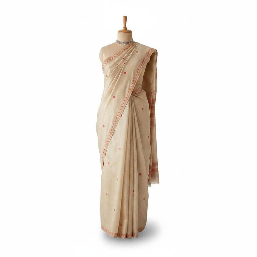Classic Cream Chanderi Silk Saree