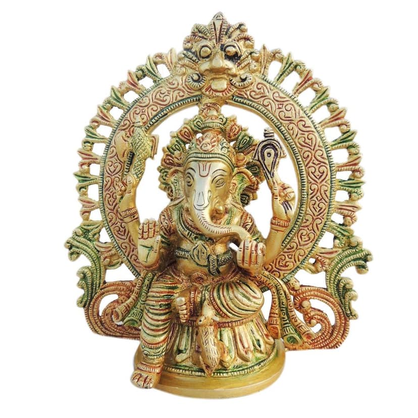 Brass Showpiece Ganesh Ji Statue (BSMAS1240 G) view 2