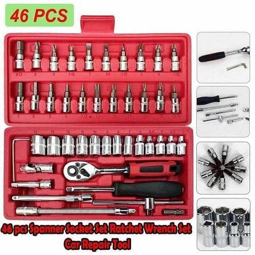 Heavy Duty 46-in-1 Tool Kit for Car, Bike, and Home Maintenance Screw Driver