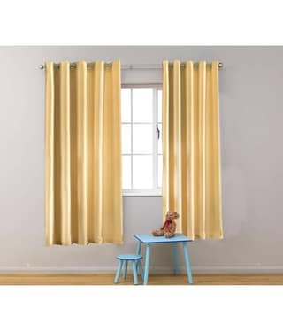 Homefab India Plain Semi-Transparent Eyelet Door Curtain 6ft (Pack of 2) - Maroon