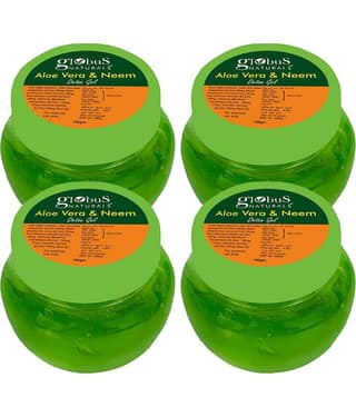 Globus Naturals Aloe Vera & Neem Face Gel, 100gm (Pack of 4)